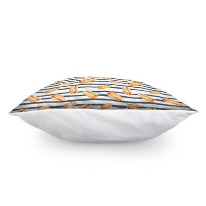Hot Dog Striped Pattern Print Pillow Cover