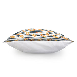 Hot Dog Striped Pattern Print Pillow Cover