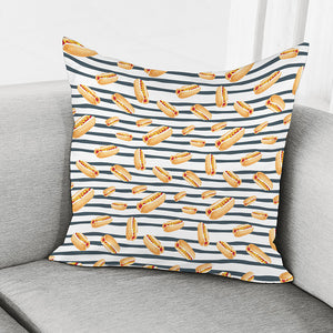 Hot Dog Striped Pattern Print Pillow Cover