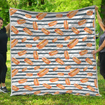 Hot Dog Striped Pattern Print Quilt