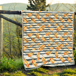 Hot Dog Striped Pattern Print Quilt