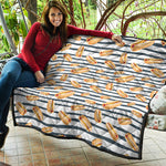 Hot Dog Striped Pattern Print Quilt