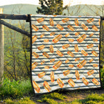 Hot Dog Striped Pattern Print Quilt
