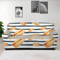 Hot Dog Striped Pattern Print Sofa Cover