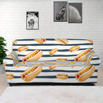 Hot Dog Striped Pattern Print Sofa Cover