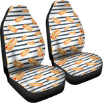 Hot Dog Striped Pattern Print Universal Fit Car Seat Covers