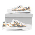 Hot Dog Striped Pattern Print White Low Top Sneakers