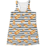 Hot Dog Striped Pattern Print Women's Racerback Tank Top