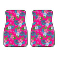 Hot Pink Aloha Hibiscus Pattern Print Front Car Floor Mats