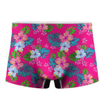 Hot Pink Aloha Hibiscus Pattern Print Men's Boxer Briefs
