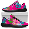 Hot Pink Aloha Hibiscus Pattern Print Sport Shoes GearFrost