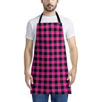 Hot Pink And Black Buffalo Check Print Apron