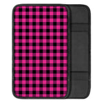 Hot Pink And Black Buffalo Check Print Car Center Console Cover
