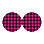 Hot Pink And Black Buffalo Check Print Car Coasters