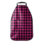 Hot Pink And Black Buffalo Check Print Car Seat Organizers