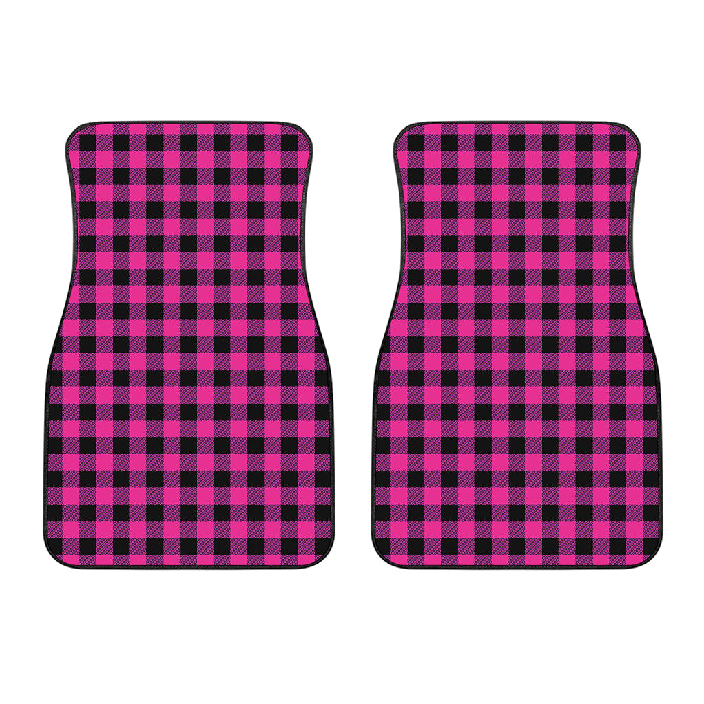 Hot Pink And Black Buffalo Check Print Front Car Floor Mats