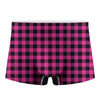 Hot Pink And Black Buffalo Check Print Men's Boxer Briefs