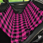 Hot Pink And Black Buffalo Check Print Pet Car Back Seat Cover