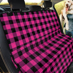 Hot Pink And Black Buffalo Check Print Pet Car Back Seat Cover