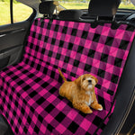 Hot Pink And Black Buffalo Check Print Pet Car Back Seat Cover