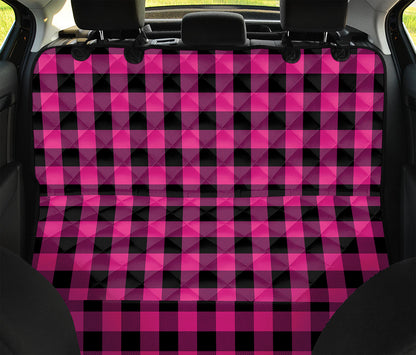 Hot Pink And Black Buffalo Check Print Pet Car Back Seat Cover