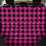 Hot Pink And Black Buffalo Check Print Pet Car Back Seat Cover