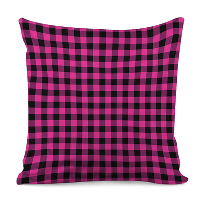 Hot Pink And Black Buffalo Check Print Pillow Cover