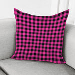 Hot Pink And Black Buffalo Check Print Pillow Cover