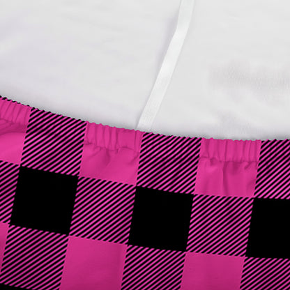 Hot Pink And Black Buffalo Check Print Sofa Cover