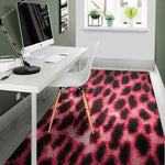 Hot Pink And Black Cheetah Print Area Rug