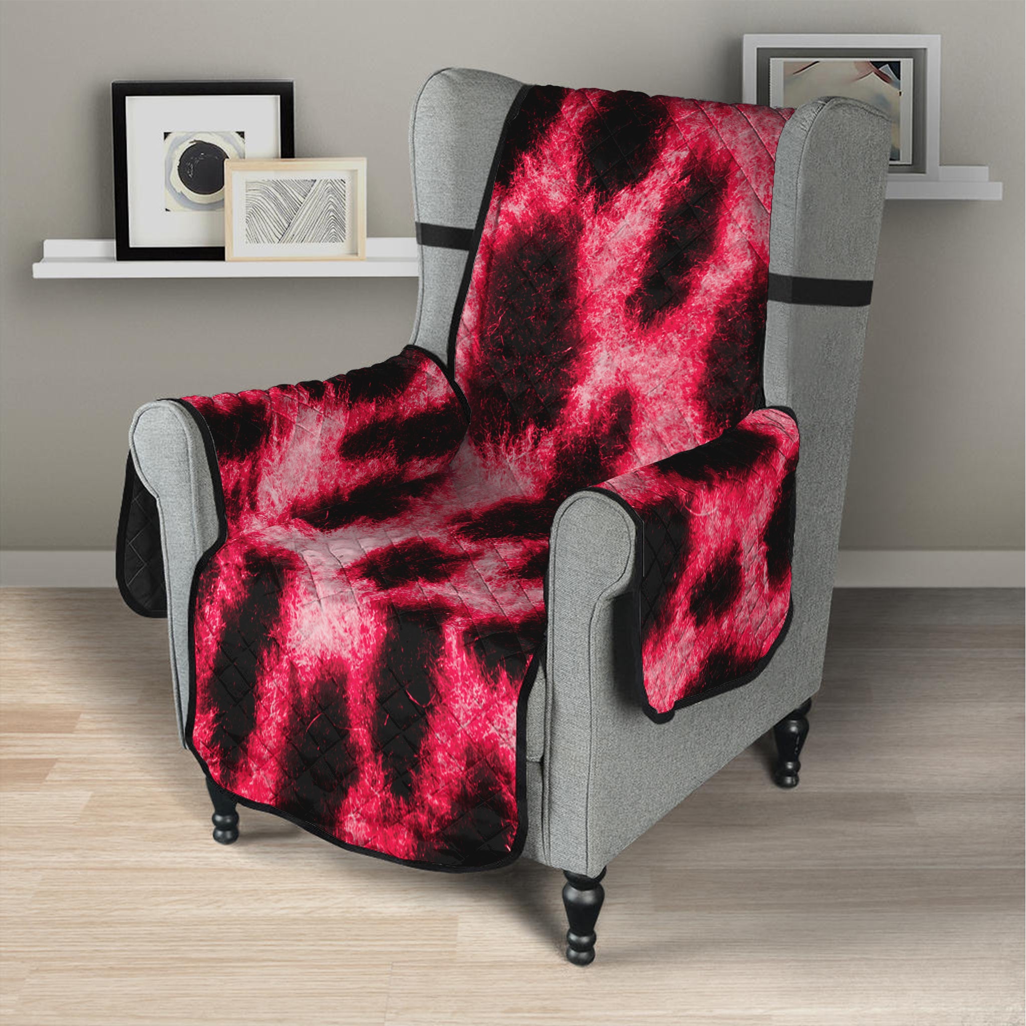 Hot Pink And Black Cheetah Print Armchair Protector