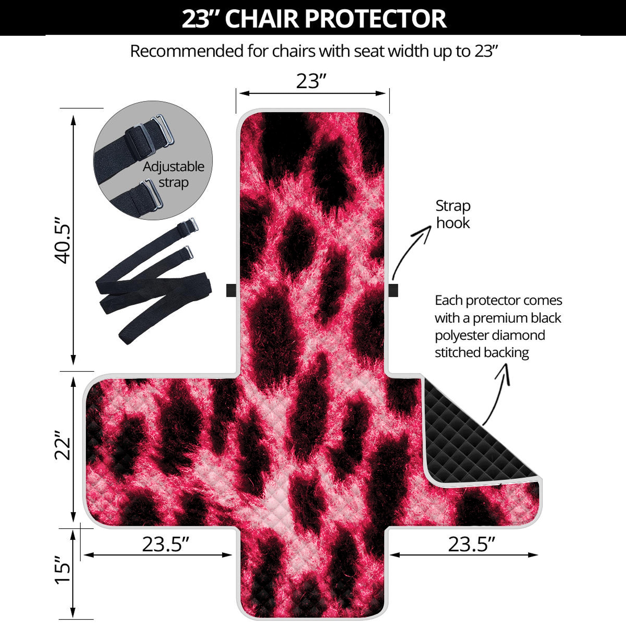 Hot Pink And Black Cheetah Print Armchair Protector