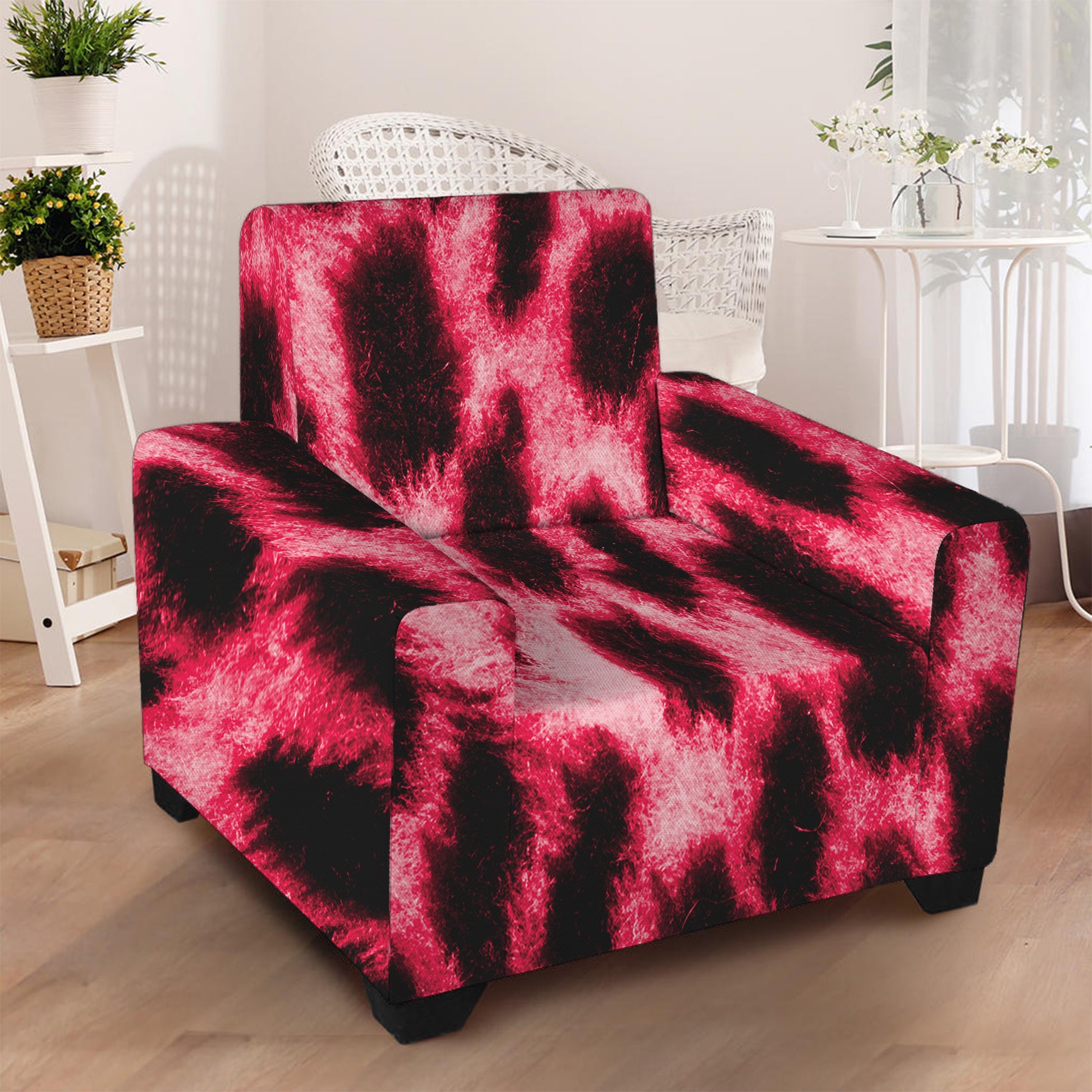 Hot Pink And Black Cheetah Print Armchair Slipcover