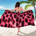 Hot Pink And Black Cheetah Print Beach Sarong Wrap