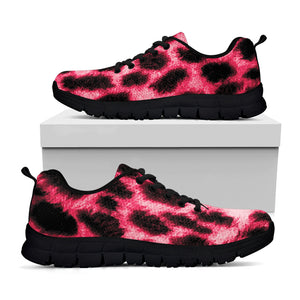 Hot Pink And Black Cheetah Print Black Sneakers