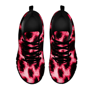 Hot Pink And Black Cheetah Print Black Sneakers