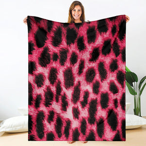 Hot Pink And Black Cheetah Print Blanket