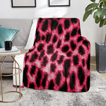 Hot Pink And Black Cheetah Print Blanket