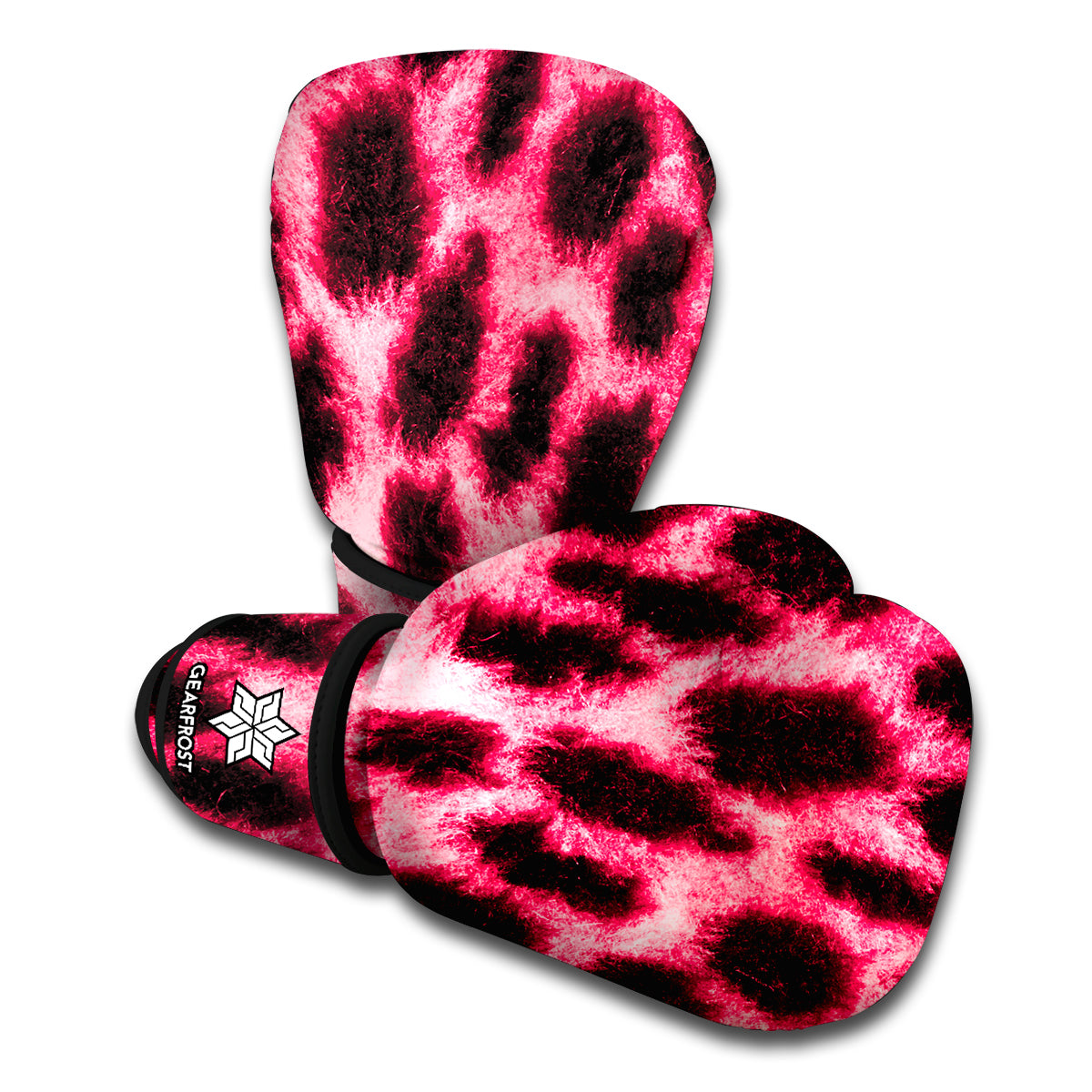 Hot Pink And Black Cheetah Print Boxing Gloves