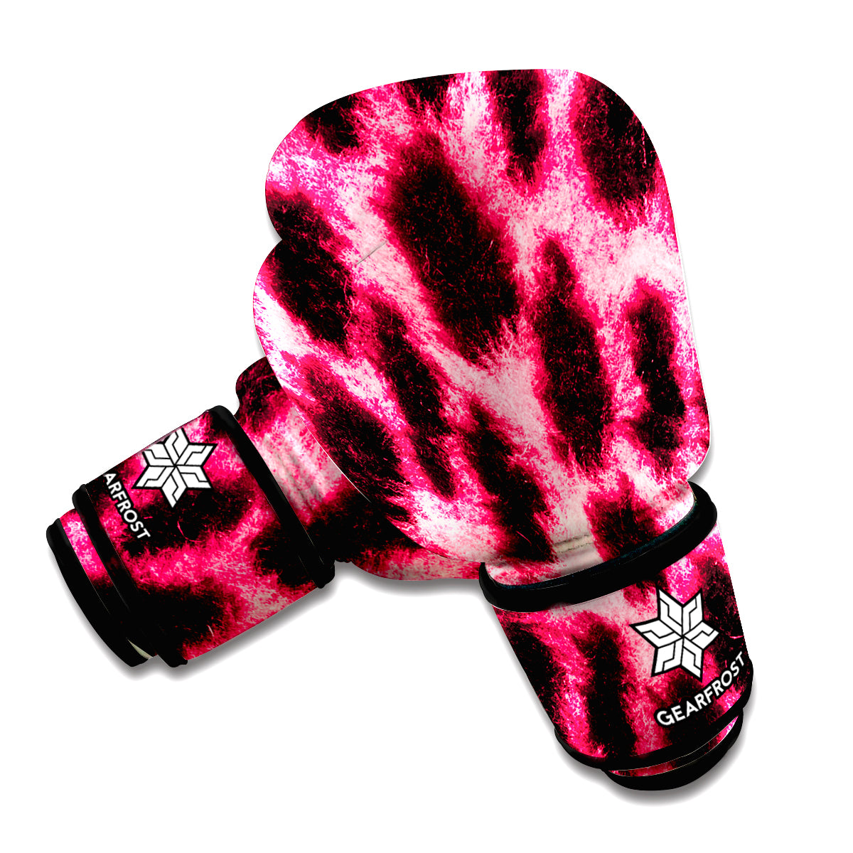 Hot Pink And Black Cheetah Print Boxing Gloves