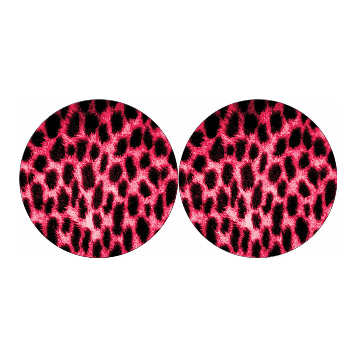 Hot Pink And Black Cheetah Print Car Coasters