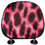 Hot Pink And Black Cheetah Print Car Headrest Covers