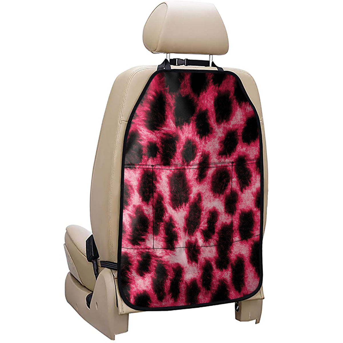 Hot Pink And Black Cheetah Print Car Seat Organizers