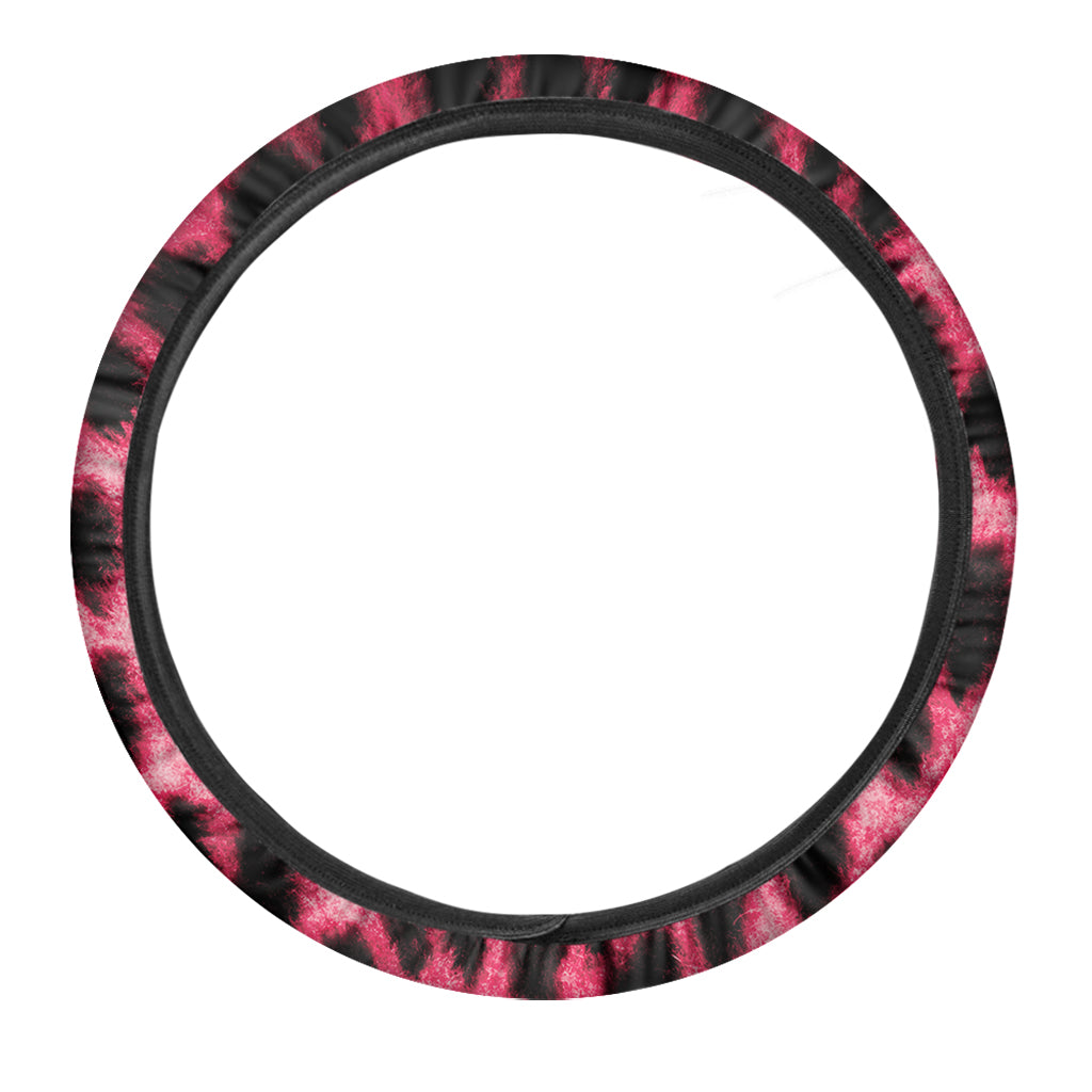 Hot Pink And Black Cheetah Print Car Steering Wheel Cover