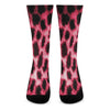 Hot Pink And Black Cheetah Print Crew Socks