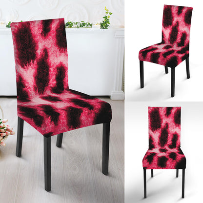 Hot Pink And Black Cheetah Print Dining Chair Slipcover