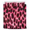 Hot Pink And Black Cheetah Print Duvet Cover Bedding Set