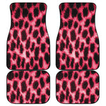 Hot Pink And Black Cheetah Print Front and Back Car Floor Mats