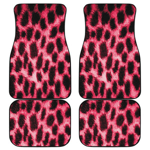 Hot Pink And Black Cheetah Print Front and Back Car Floor Mats