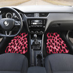 Hot Pink And Black Cheetah Print Front and Back Car Floor Mats